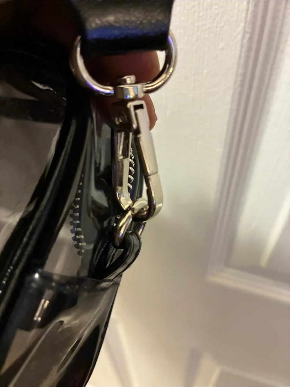 Black clear Crossbody Sleek Shoulder Bag w/removable straps. Stadium approved